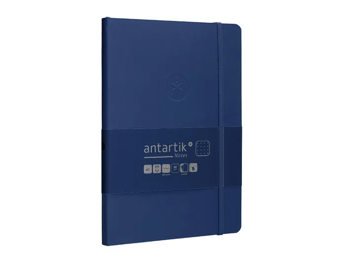 Antartik Cuaderno Tapa Blanda A5 Hojas Puntos Azul Marino 80 Hojas 80gr FSC