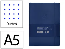 Antartik Cuaderno Tapa Blanda A5 Hojas Puntos Azul Marino 80 Hojas 80gr FSC