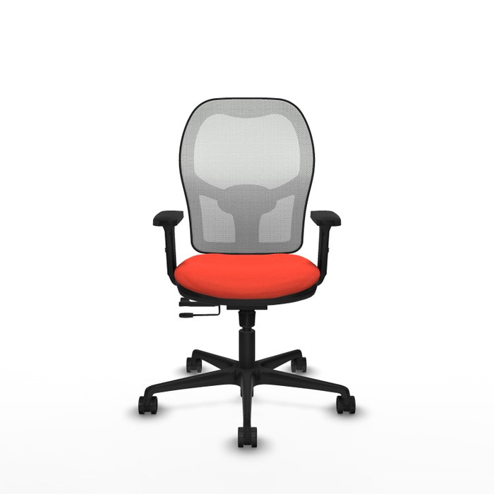 PIQUERAS Y CRESPO Silla de oficina Jorquera con mecanismo Sincro/Traslack, Tela Naranja oscuro y Malla Blanco PIQUERAS Y CRESPO Silla de oficina Jorquera con mecanismo Sincro/Traslack, Tela Naranja oscuro y Malla Blanco