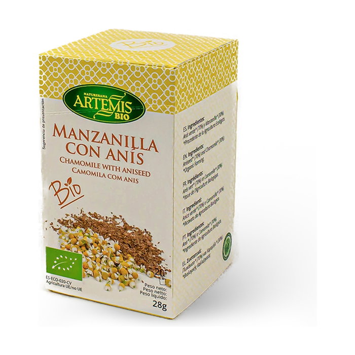 Artemis Infusión de manzanilla con anís Bio 20 bolsitas infusoras