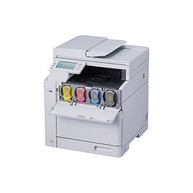 OKI MC554dn Impresora Multifunción Laser a Color A4 4 en 1, 32 ppm, Duplex, Escáner, Fax, Blanco, para Oficina y Hogar