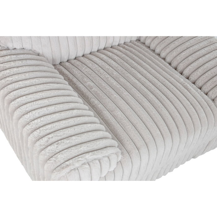 DKD Home Decor Sillón de Poliéster con Acabado de Pelo Beige