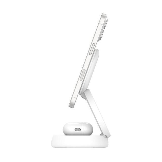 Belkin WIZ035kqWH Cargador Inalámbrico 2 en 1 Ajustable con MagSafe y Qi2, Blanco Belkin WIZ035kqWH Cargador Inalámbrico 2 en 1 Ajustable con MagSafe y Qi2, Blanco