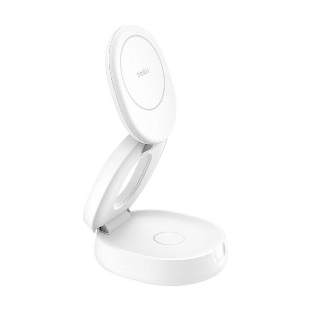 Belkin WIZ035kqWH Cargador Inalámbrico 2 en 1 Ajustable con MagSafe y Qi2, Blanco Belkin WIZ035kqWH Cargador Inalámbrico 2 en 1 Ajustable con MagSafe y Qi2, Blanco