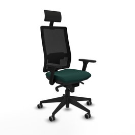 PIQUERAS Y CRESPO Silla de oficina Horna con mecanismo Sincro, Verde botella y Negro