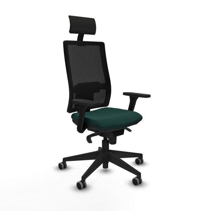 PIQUERAS Y CRESPO Silla de oficina Horna con mecanismo Sincro, Verde botella y Negro PIQUERAS Y CRESPO Silla de oficina Horna con mecanismo Sincro, Verde botella y Negro