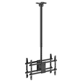 EQUIP Soporte Techo 43-86 Pulgadas 2 Monitores Hasta 50Kg Cada Uno Rotacion 360 Grados 650377 Negro