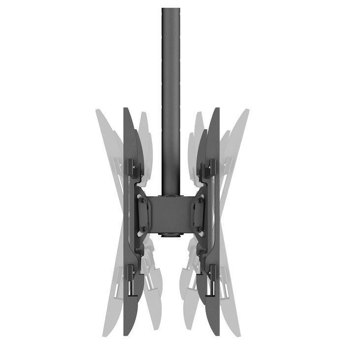 EQUIP Soporte Techo 43-86 Pulgadas 2 Monitores Hasta 50Kg Cada Uno Rotacion 360 Grados 650377 Negro