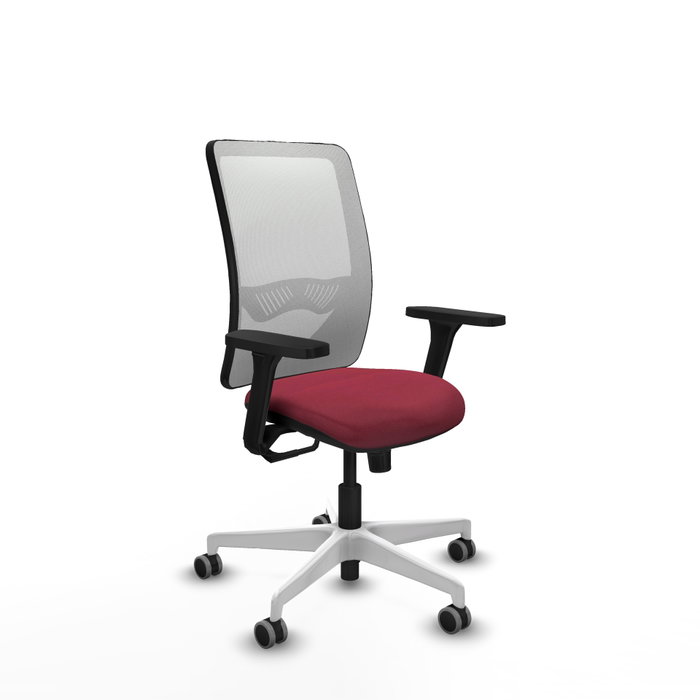 PIQUERAS Y CRESPO Silla de oficina Zulema con mecanismo Sincro, Granate y Blanco PIQUERAS Y CRESPO Silla de oficina Zulema con mecanismo Sincro, Granate y Blanco