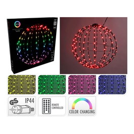 Basics Bola metálica plegable con 168 LEDs RGB de 40 cm