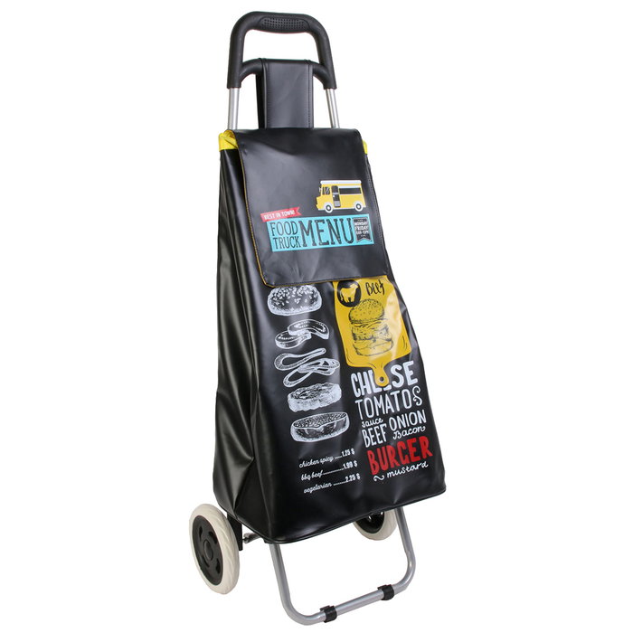 Entre Temps Carro Compra Food Truck Authentic y Menu, 50L, 95cm, Bolso PVC, Cremallera Trasera Entre Temps Carro Compra Food Truck Authentic y Menu, 50L, 95cm, Bolso PVC, Cremallera Trasera