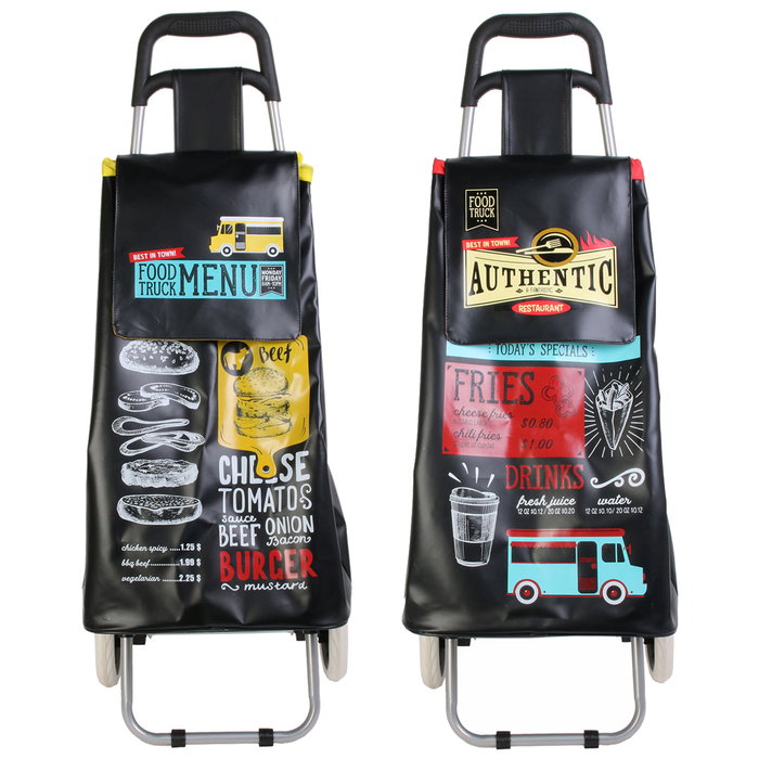 Entre Temps Carro Compra Food Truck Authentic y Menu, 50L, 95cm, Bolso PVC, Cremallera Trasera Entre Temps Carro Compra Food Truck Authentic y Menu, 50L, 95cm, Bolso PVC, Cremallera Trasera
