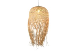 DKD Home Decor Lámpara de Techo de Ratán Hecha a Mano Natural 40x40x70 cm