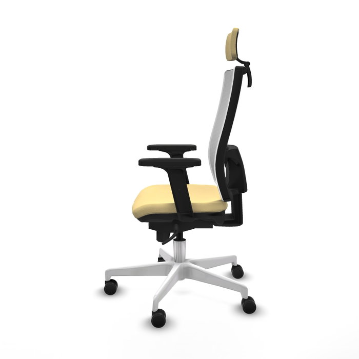 PIQUERAS Y CRESPO Silla de oficina Horna con mecanismo Sincro, Crema y Blanco