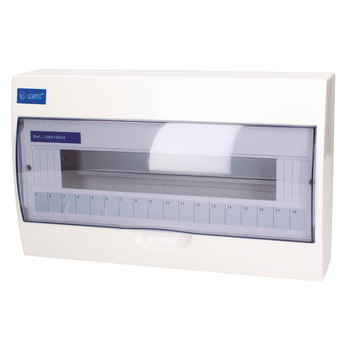 GSC Evolution Cuadro Eléctrico de Superficie de 18 Módulos Transparente GSC Evolution Cuadro Eléctrico de Superficie de 18 Módulos Transparente