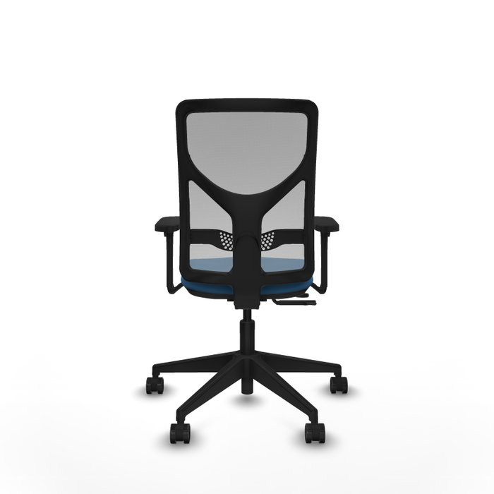 PIQUERAS Y CRESPO Silla de oficina Motilla con mecanismo Sincro/Traslack, Azul claro y Gris