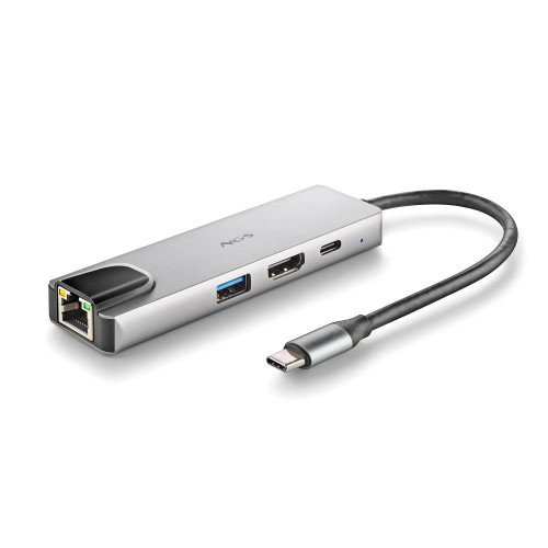 NGS WonderDock Supra Hub USB-C 4 en 1 con HDMI 4K, USB 3.0, USB-C PD 100W y RJ45