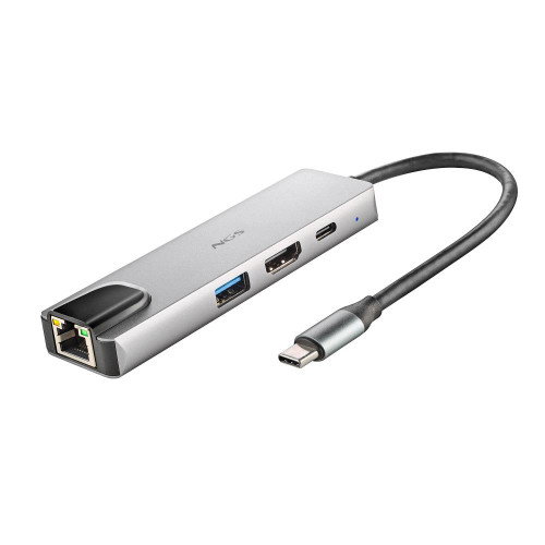 NGS WonderDock Supra Hub USB-C 4 en 1 con HDMI 4K, USB 3.0, USB-C PD 100W y RJ45