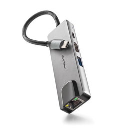 NGS WonderDock Supra Hub USB-C 4 en 1 con HDMI 4K, USB 3.0, USB-C PD 100W y RJ45