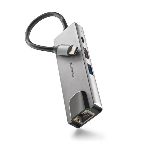 NGS WonderDock Supra Hub USB-C 4 en 1 con HDMI 4K, USB 3.0, USB-C PD 100W y RJ45
