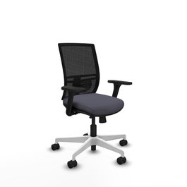 PIQUERAS Y CRESPO Silla de oficina Yunquera con mecanismo Sincro/Traslack, Gris oscuro y Negro