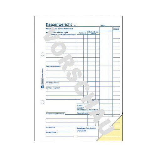 AVERY Zweckform Kassenbericht Formularbuch 317 AVERY Zweckform Kassenbericht Formularbuch 317