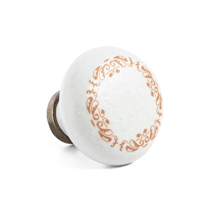 GIUSTI Pomo Porcelana Trilla Ø35 H28 Gres/Bronce Acabado Bronce Distancia Ø35