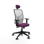 PIQUERAS Y CRESPO Silla de oficina Motilla con mecanismo Sincro, Morado y Blanco