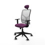 PIQUERAS Y CRESPO Silla de oficina Motilla con mecanismo Sincro, Morado y Blanco