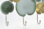 DKD Home Decor Perchero Pared Oriental Verde Menta Dorado Metal 6 x 24 x 45 cm (2 Unidades)