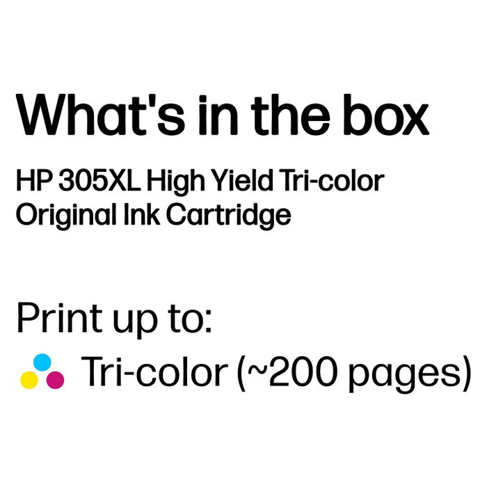 HP Cartucho de tinta Original 305XL Tricolor de Alta Capacidad HP Cartucho de tinta Original 305XL Tricolor de Alta Capacidad