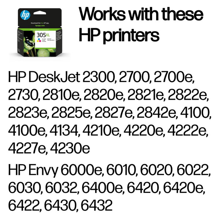 HP Cartucho de tinta Original 305XL Tricolor de Alta Capacidad HP Cartucho de tinta Original 305XL Tricolor de Alta Capacidad