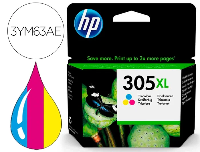 HP Cartucho de tinta Original 305XL Tricolor de Alta Capacidad HP Cartucho de tinta Original 305XL Tricolor de Alta Capacidad