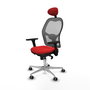 PIQUERAS Y CRESPO Silla de oficina Jorquera Rojo/Gris con Mecanismo Sincro