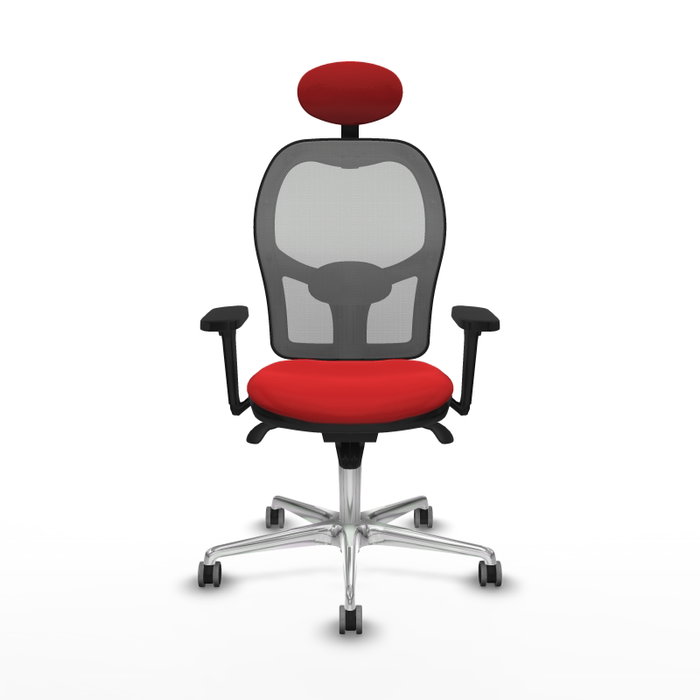 PIQUERAS Y CRESPO Silla de oficina Jorquera Rojo/Gris con Mecanismo Sincro PIQUERAS Y CRESPO Silla de oficina Jorquera Rojo/Gris con Mecanismo Sincro