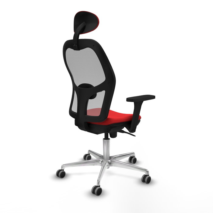 PIQUERAS Y CRESPO Silla de oficina Jorquera Rojo/Gris con Mecanismo Sincro PIQUERAS Y CRESPO Silla de oficina Jorquera Rojo/Gris con Mecanismo Sincro