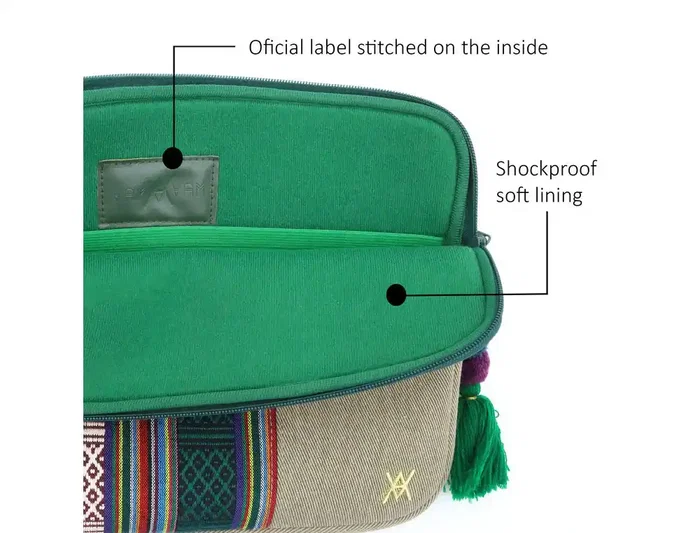 Funda para portátil Vam Vam Casablanca 12 pulgadas, protección acolchada y diseño artístico