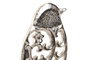 DKD Home Decor Set de 2 Figuras de Pájaro Gris con Mango en Aluminio