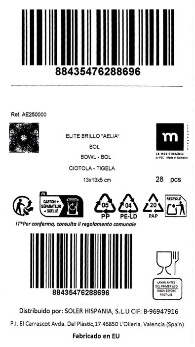La Mediterranea Bol Aelia Elite Brillo 13x13cm
