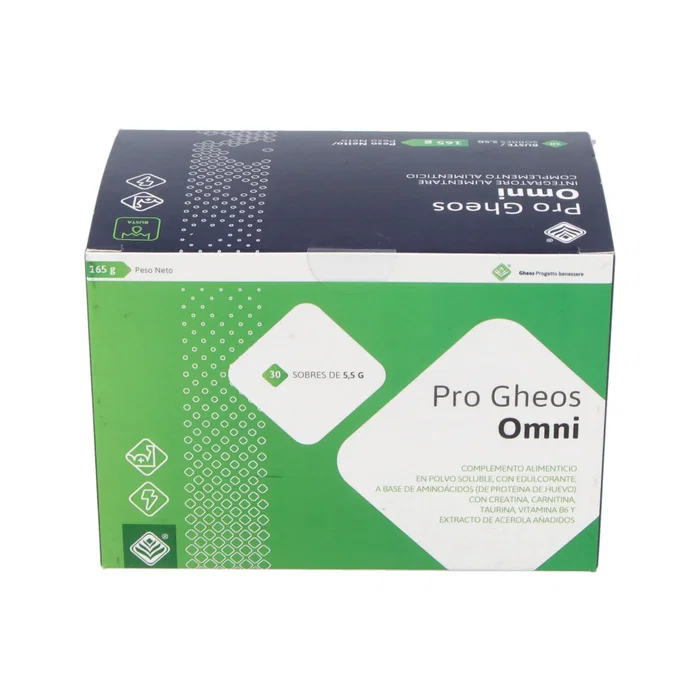GHEOS Progheos Omni 30Sbrs. Complemento Alimenticio Aminoácidos Huevo Vitamina B6 Acerola Energía Recuperación Muscular