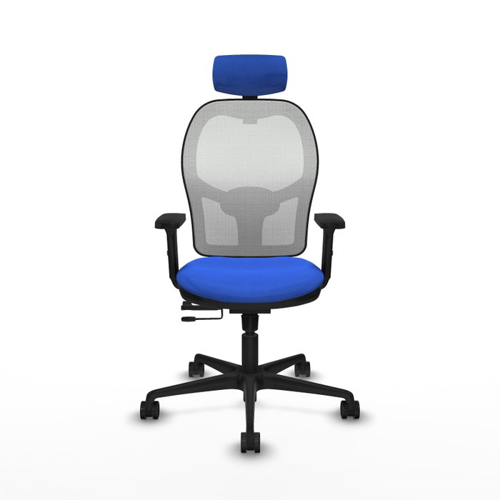 PIQUERAS Y CRESPO Silla de oficina Jorquera con mecanismo Sincro/Traslack Azul y Blanco