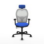 PIQUERAS Y CRESPO Silla de oficina Jorquera con mecanismo Sincro/Traslack Azul y Blanco