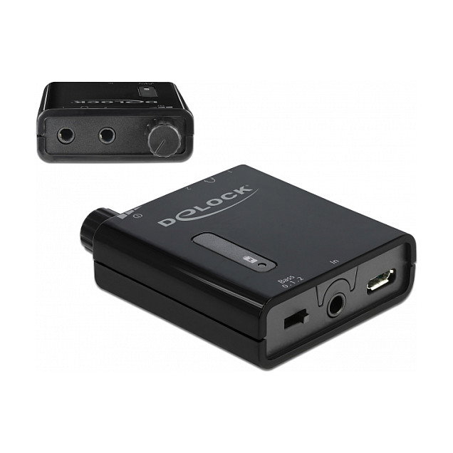 DeLOCK 64056 Amplificador de auriculares estéreo portátil con refuerzo de graves