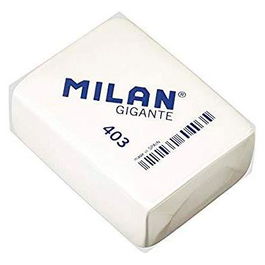 Milan Goma 403 Miga de Pan, Goma de Borrar Blanca 6,8x5,1x2,8 cm - Caja 3 Unidades