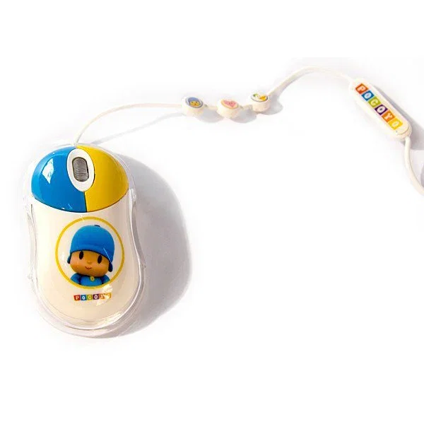 Pocoyo Kit Ratón Óptico USB con Alfombrilla - Ratón de ordenador para niños