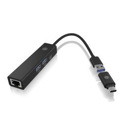 ICY BOX IB-HUB1439-LAN Hub con USB 3.2 Gen 1 y Ethernet Gigabit