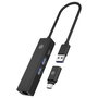 ICY BOX IB-HUB1439 Hub USB 3.2 Gen 1 con Gigabit Ethernet RJ45 Negro