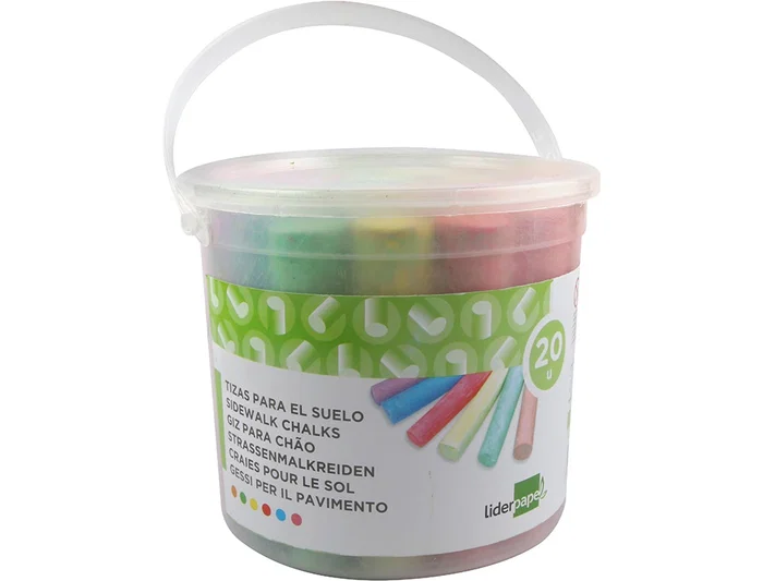 Liderpapel Tiza para Suelo Cubilete 20 Unidades Colores Surtidos