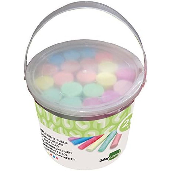 Liderpapel Tiza para suelo colores surtidos cubilete de 20 unidades Liderpapel Tiza para suelo colores surtidos cubilete de 20 unidades