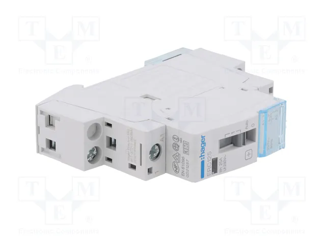 HAGER Contactor ERC125 de 1 polo, 25A, 230VAC